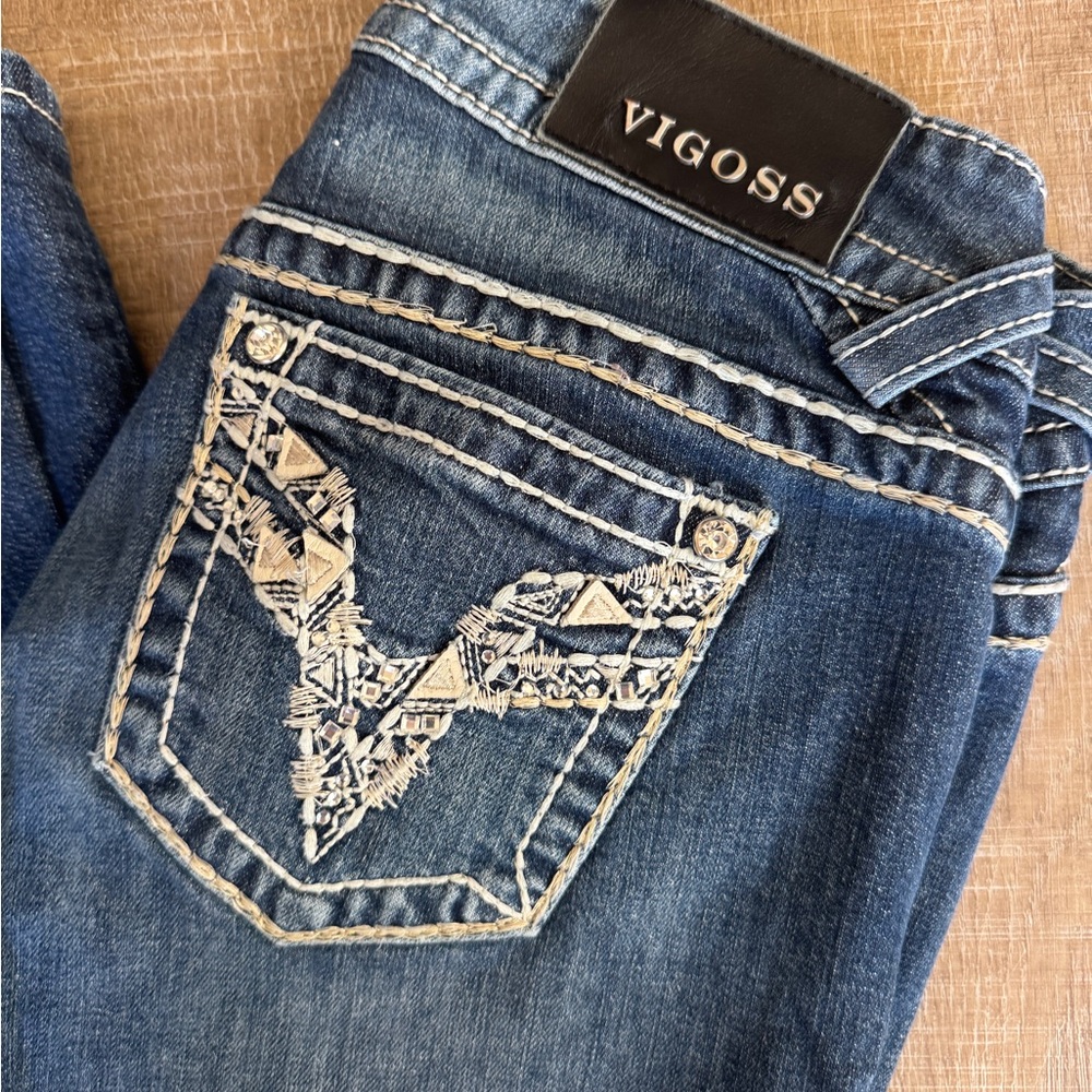 Vigoss Women's Denim Straight Leg Jeans - Picture 3 of 6